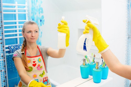 Professional office cleaners in Catford working in a tidy workspace