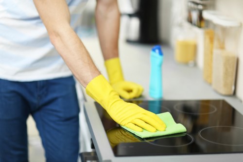 Specialist hard floor cleaning equipment in use on a Catford floor